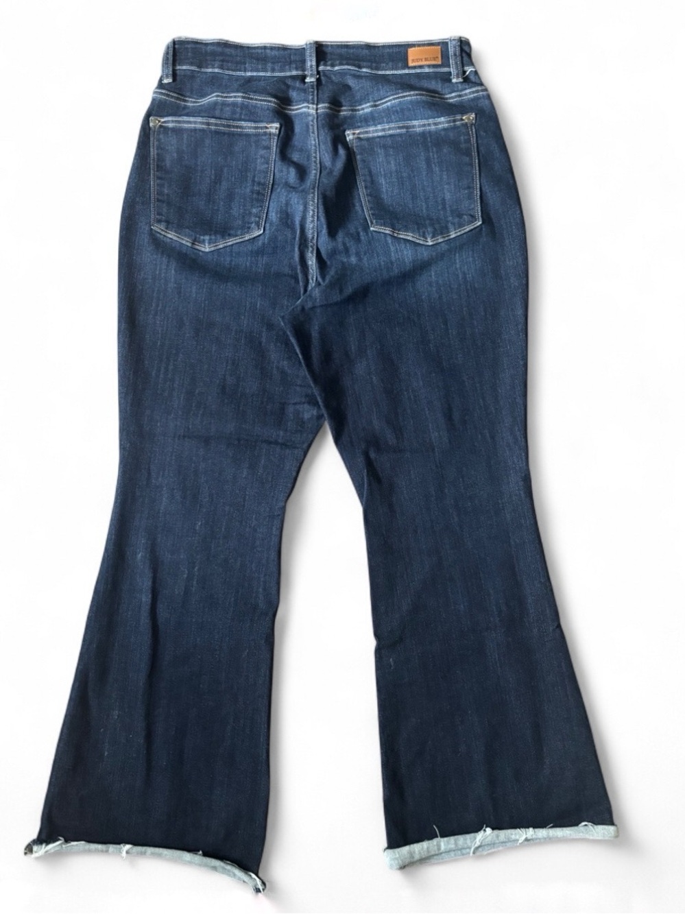 Judy Blue Dark Wash Flare Jeans Stretchy High Rise Wide Leg Denim Plus Size 16W - Picture 2 of 5